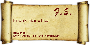 Frank Sarolta névjegykártya
